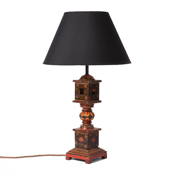 Table Lamp Made From An Old Indian Charpoy Leg