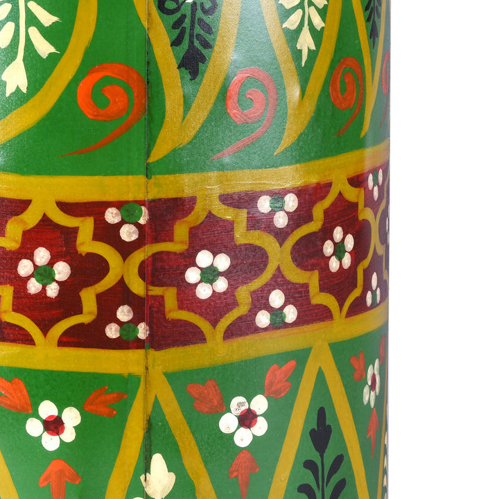 Detail From Green Hand painted Waste Paper Bin / Planter | Indigo Antiques