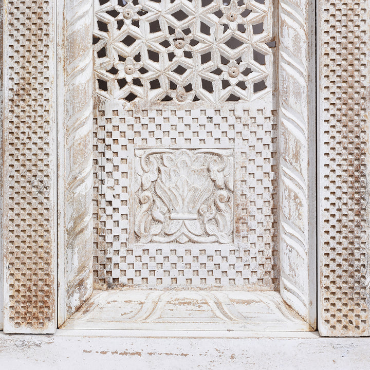 Carving Detail From Carved Jali Purdah Screen Mughal Style | INDIGO ANTIQUES