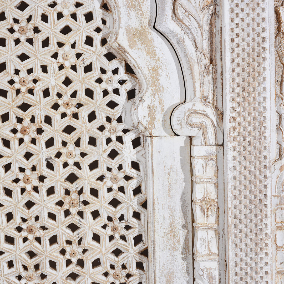 Carvign Detail From Carved Jali Purdah Screen Mughal Style | INDIGO ANTIQUES