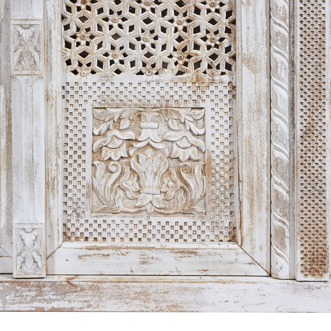 Carving Detail From Carved Jali Purdah Screen Mughal Style | INDIGO ANTIQUES
