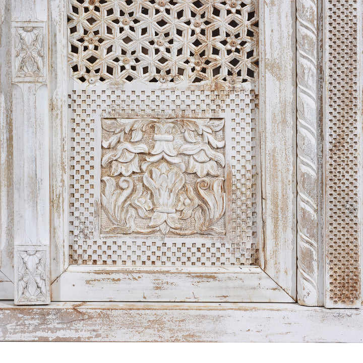 Carving Detail From Carved Jali Purdah Screen Mughal Style | INDIGO ANTIQUES