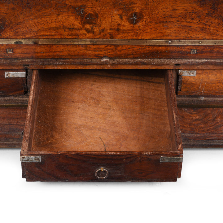 Drawer Interior From Mughal Period Brass Bound Rosewood Jewellery Box From Kerala With Secret Drawers Circa 18th Century
