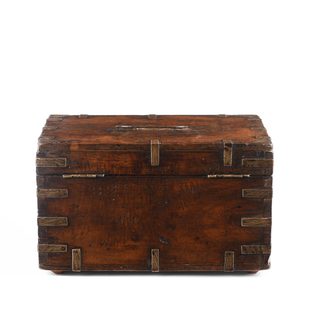 Back of Antique Indian Brass Bound Jewellery Box From Rajasthan - 19th Century | Indigo Antiques