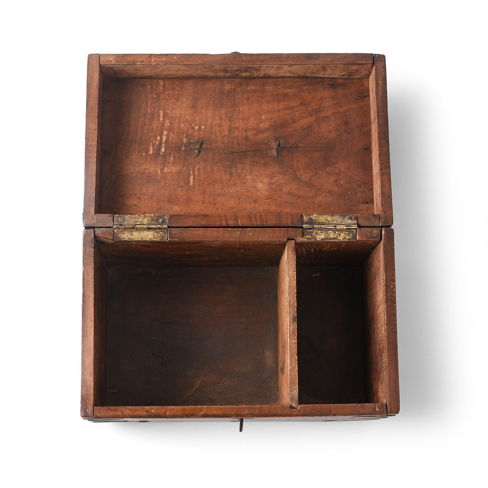Interior Of Antique Indian Brass Bound Jewellery Box From Rajasthan - 19th Century | Indigo Antiques