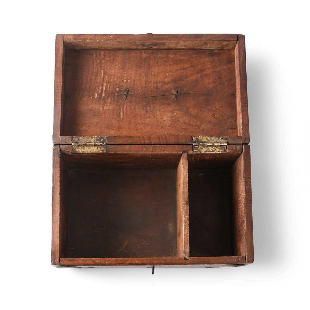 Interior Of Antique Indian Brass Bound Jewellery Box From Rajasthan - 19th Century | Indigo Antiques