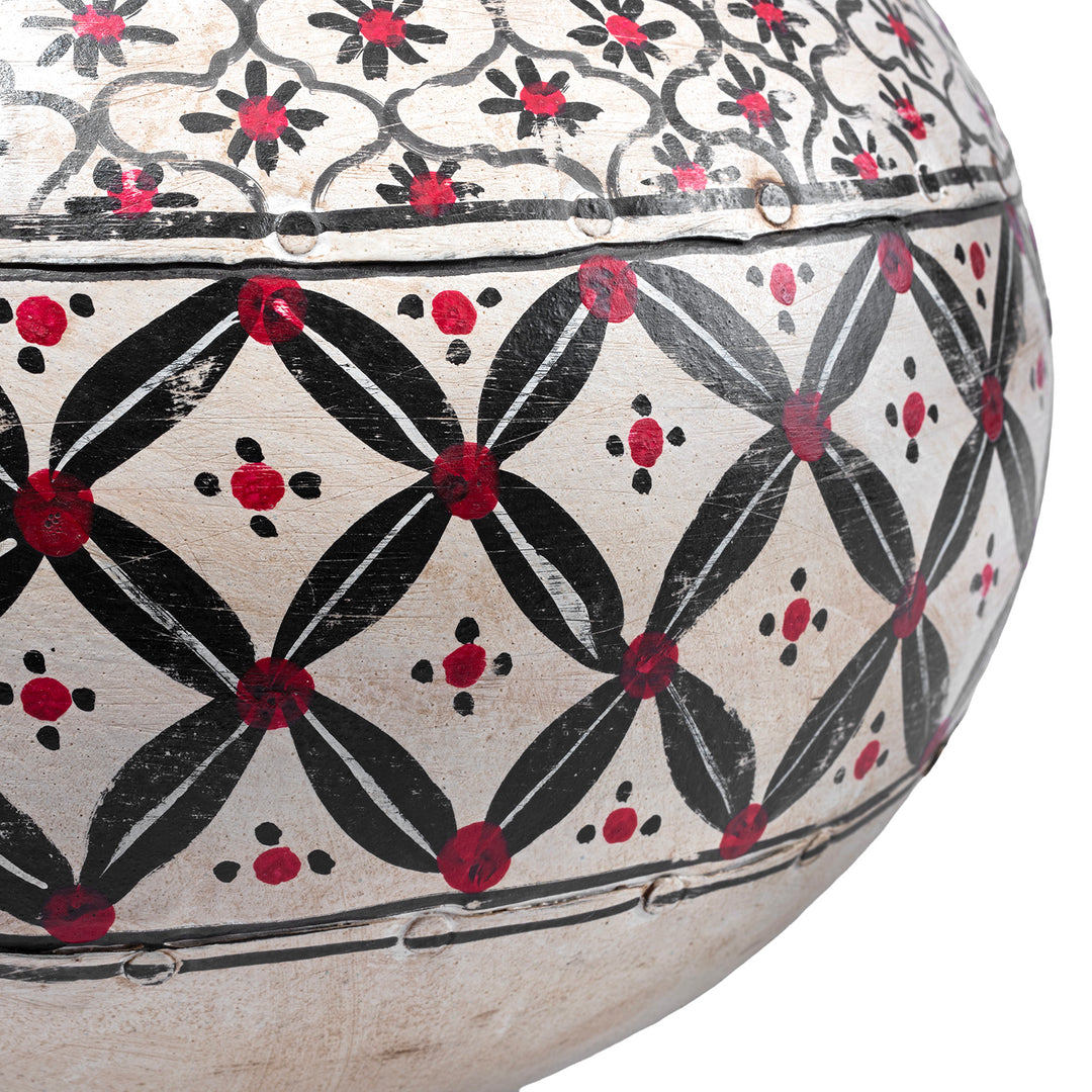 Design Detail From Painted Indian Cream Matka | Indigo Antiques