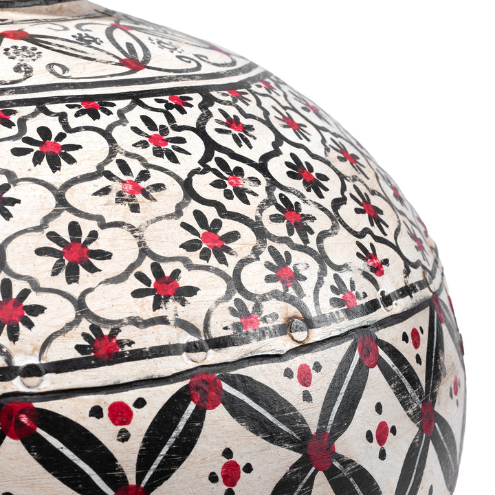 Design Detail From Painted Indian Cream Matka | Indigo Antiques