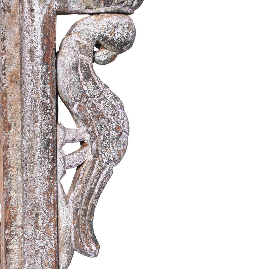 Antique Carved Indian Teak Parrot Lamp Bracket | Indigo Antiques
