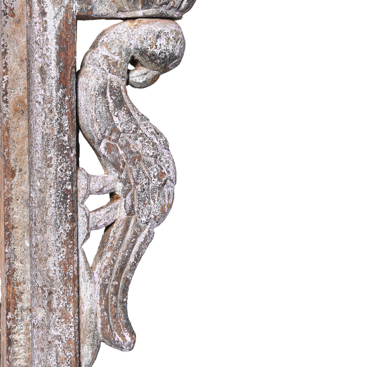 Antique Carved Indian Teak Parrot Lamp Bracket | Indigo Antiques