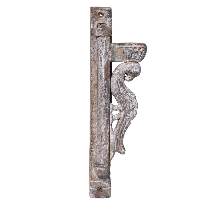 Antique Carved Indian Teak Parrot Lamp Bracket | Indigo Antiques