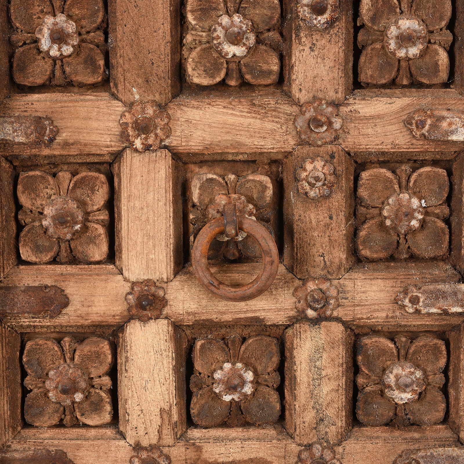 Carved Mughal Teakwood Door From Gujarat | Indigo Antiques