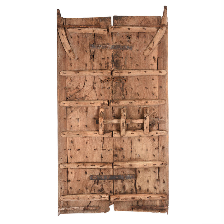 Back Of Carved Mughal Teakwood Door From Gujarat | Indigo Antiques