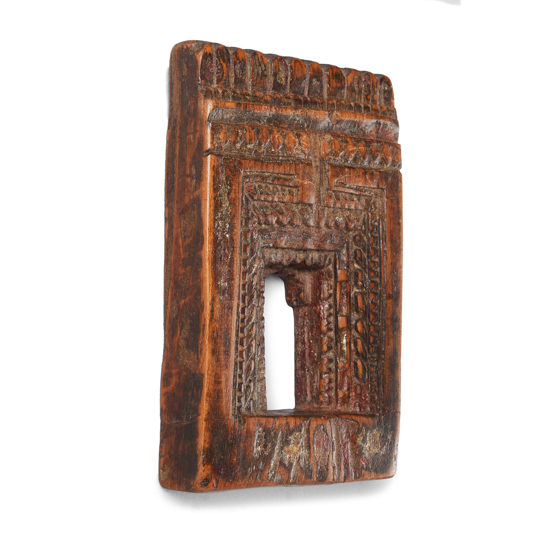 Depth View Of Antique Carved Teak Votive Panel From Andra Pradesh | Indigo Antiques