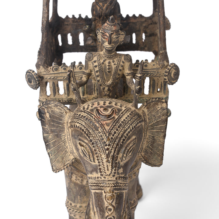 Front Detail From Antique Bastar Danteshwari on an Elephant From Chhattisgarh - Ca 1910 | Indigo Antiques