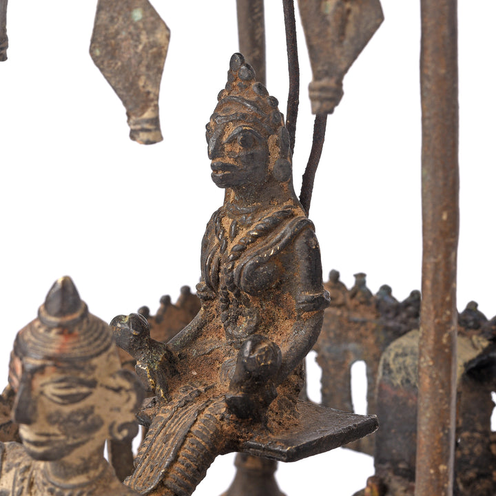 Goddess Detail From Antique Bastar Danteshwari on an Elephant From Chhattisgarh - Ca 1910 | Indigo Antiques