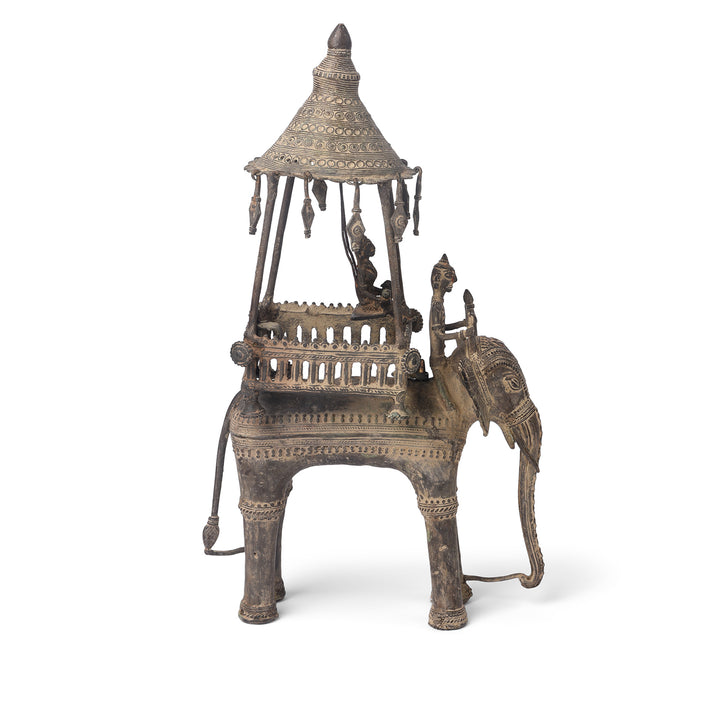 Antique Bastar Danteshwari on an Elephant From Chhattisgarh - Ca 1910 | Indigo Antiques