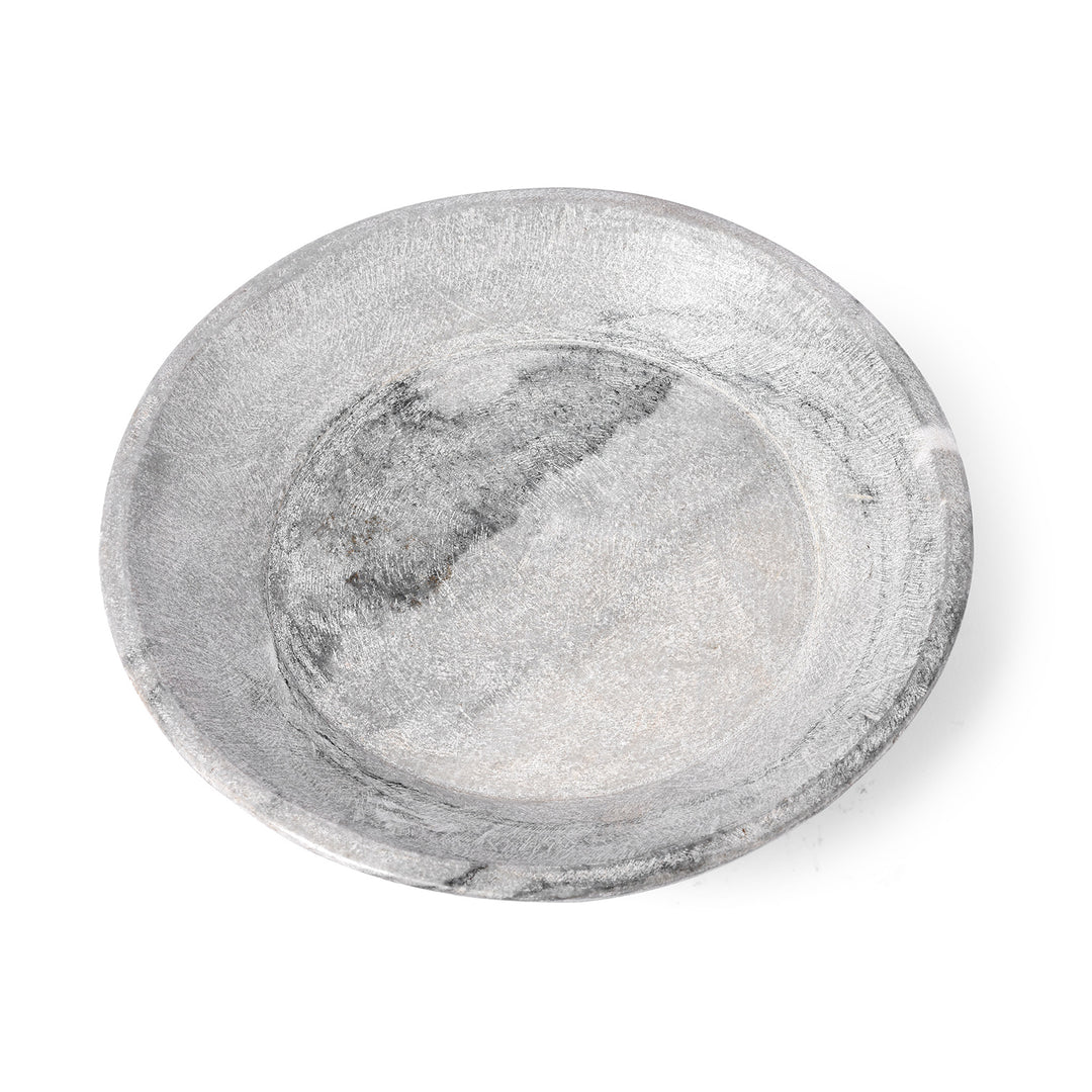 Top down View Of Old Carved Marble Bowl From Rajasthan | Indigo Antiques