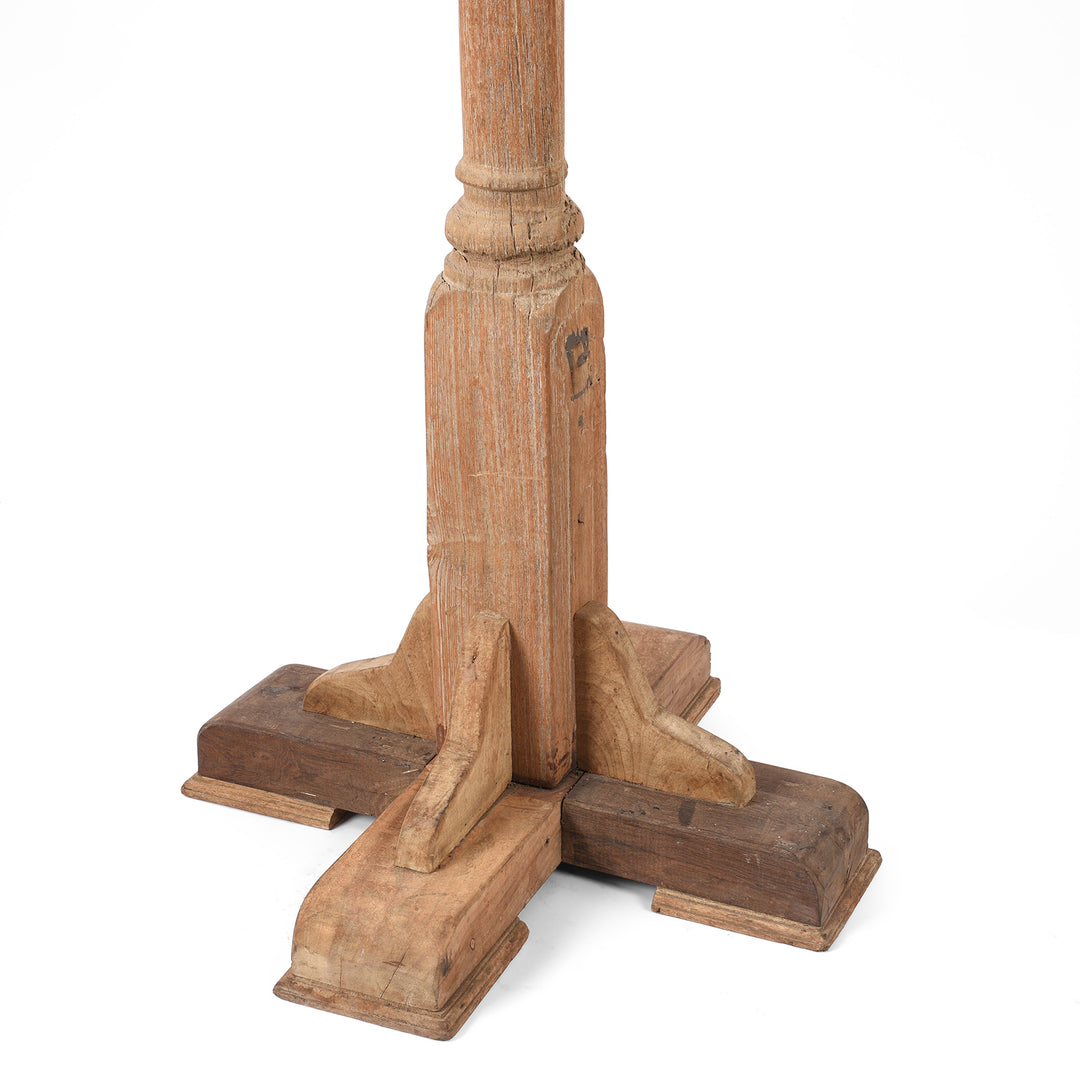 Base Detail From Coat Stand Made From An Old Carved Indian Pillar | Indigo Antiques