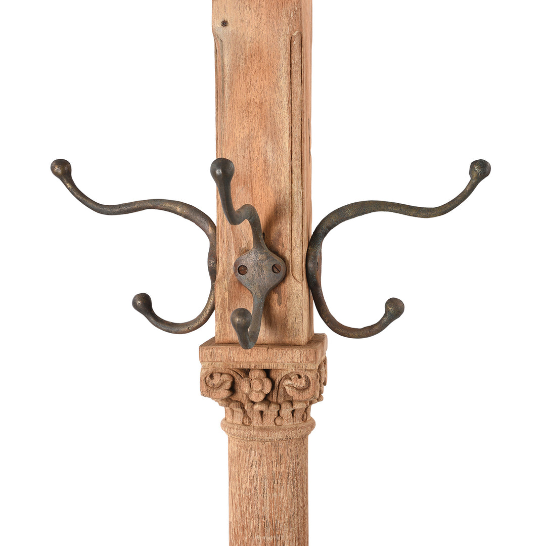 Hangers Detail From Coat Stand Made From An Old Carved Indian Pillar | Indigo Antiques