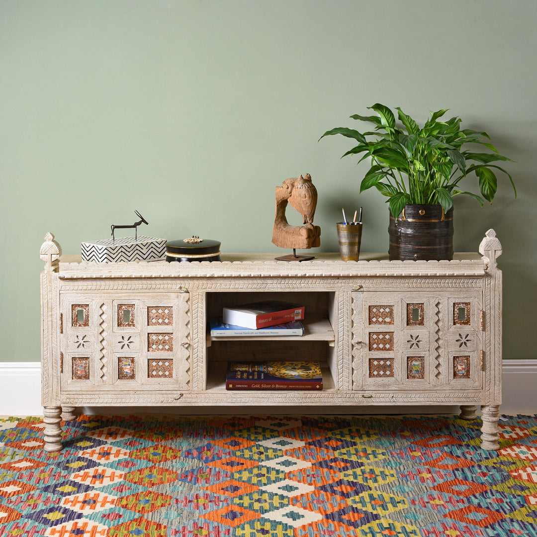 Low Kutchi AV Cabinet | Indigo Antiques