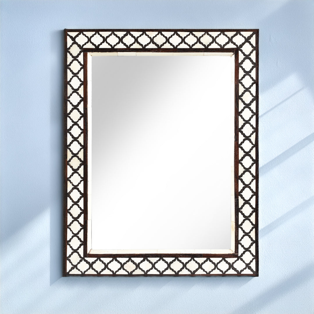 Small Mirror From Rajasthan - Bone Inlay | Indigo Antiques