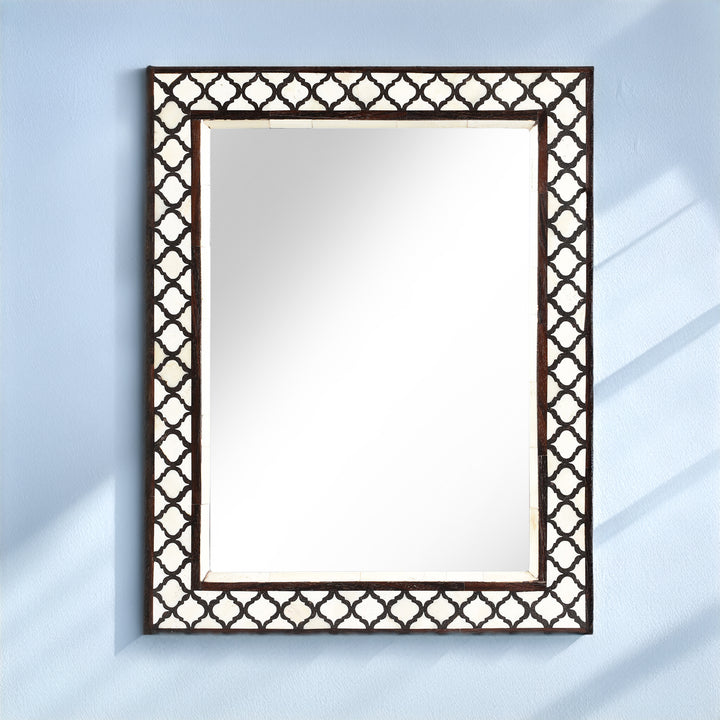 Small Mirror From Rajasthan - Bone Inlay | Indigo Antiques