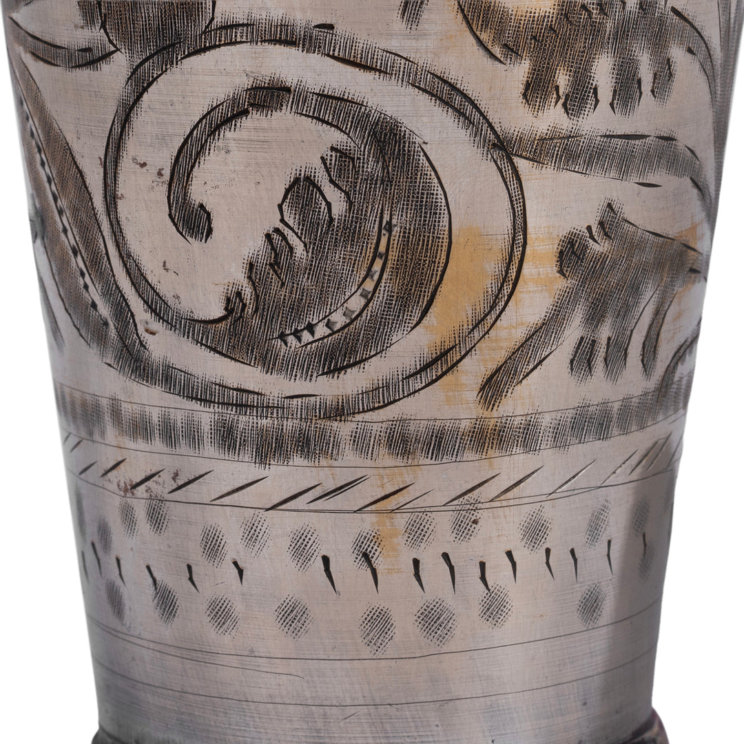 Etching Detail From Option 2 Vintage Lassi Cup from North India