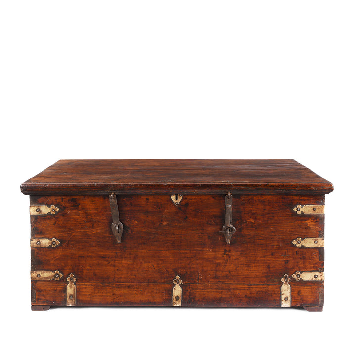 Brass Bound Teak Chest From Gujarat | Indigo Antiques