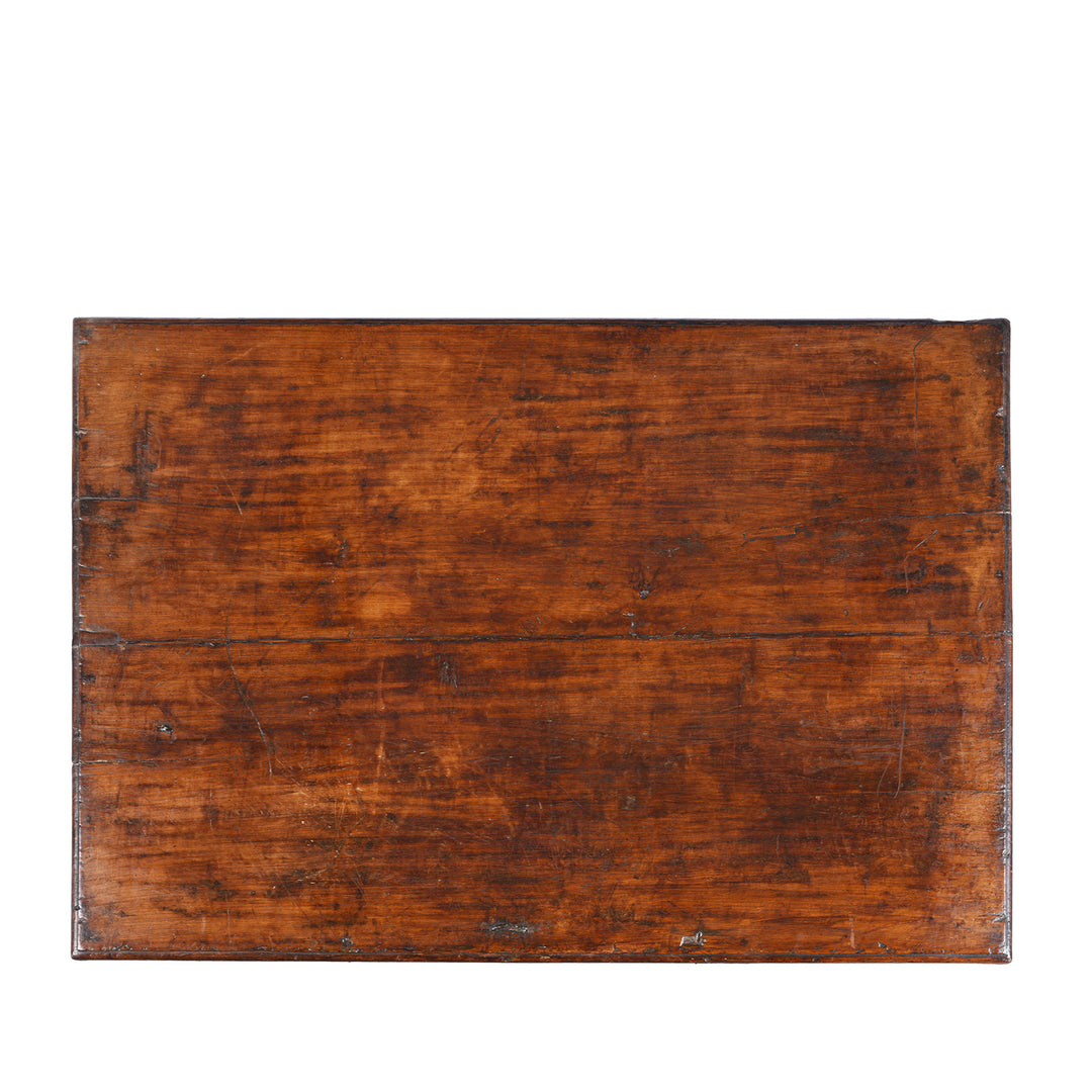 Top Down View Of Brass Bound Teak Chest From Gujarat | Indigo Antiques