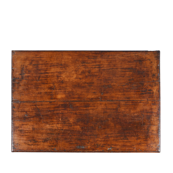 Top Down View Of Brass Bound Teak Chest From Gujarat | Indigo Antiques