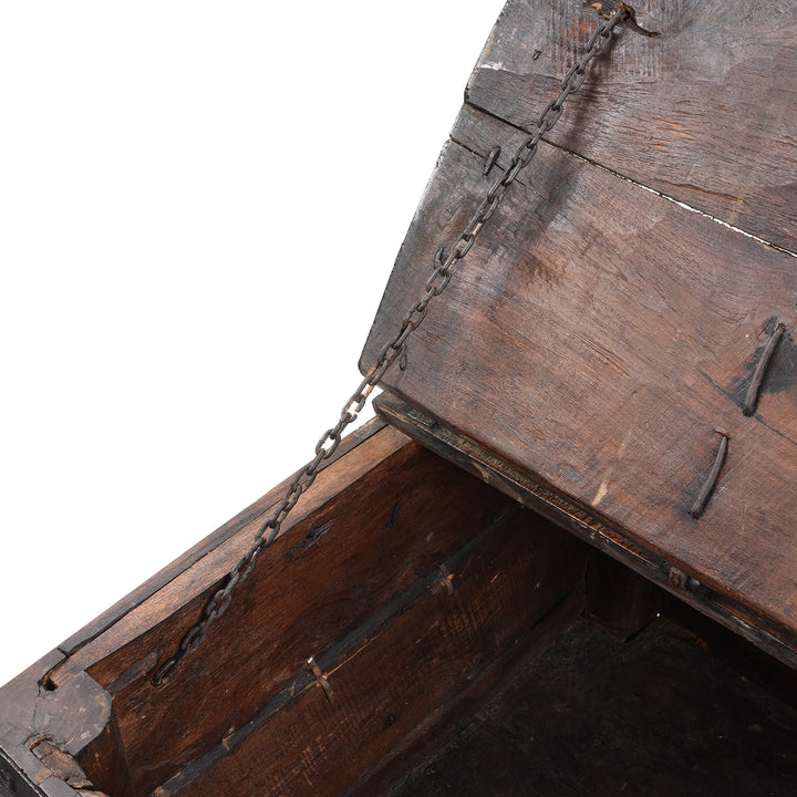 Chain Detail From Antique Indian Iron Bound Teak Dowry Chest From Kutch | Indigo Antiques