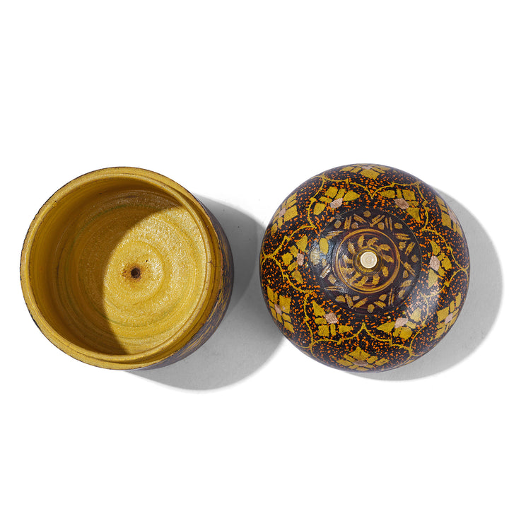 Interior Of Vintage Lacquer Pot From Bikaner | Indigo Antiques