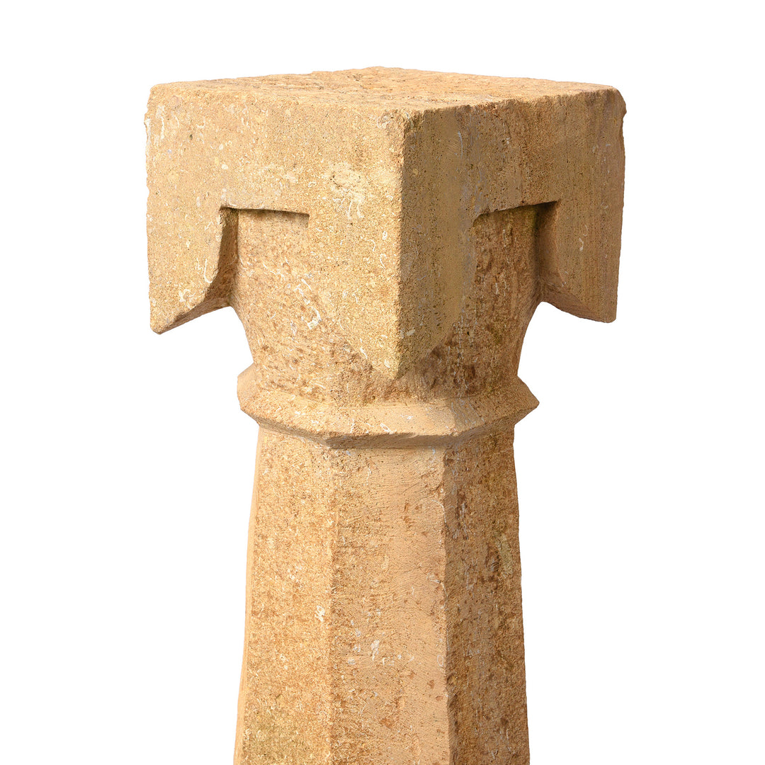 Top Detail From Carved Indian Sandstone Pillar | Indigo Antiques