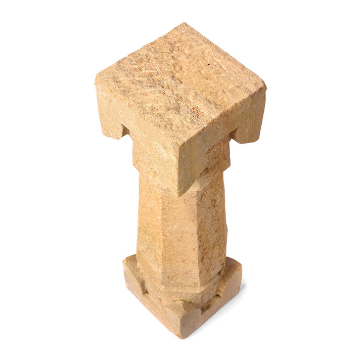 Top Down View Of Carved Indian Sandstone Pillar | Indigo Antiques