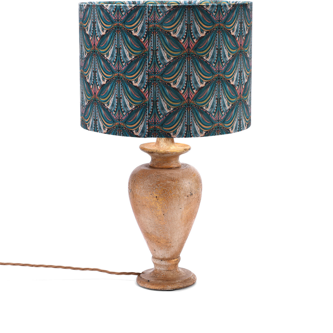 Teal Mumbai Deco Velvet Drum Shade