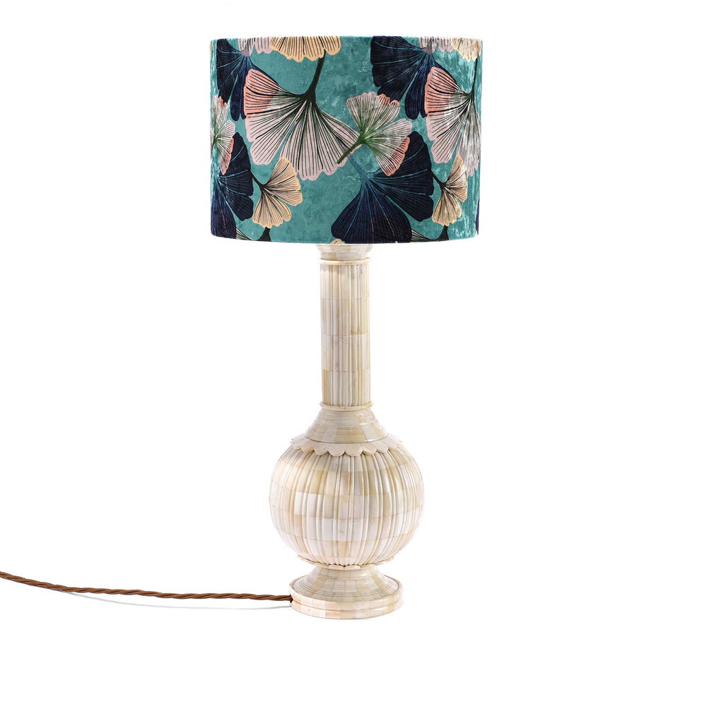 Gingko Drum Lampshade Blue - Various Sizes | Indigo Antiques