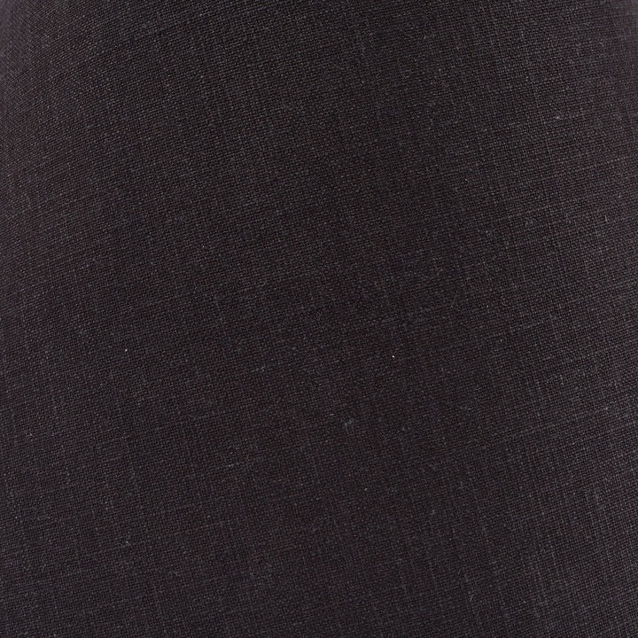 Detail From Small Handmade Empire Lampshade Black Cotton | Indigo Antiques