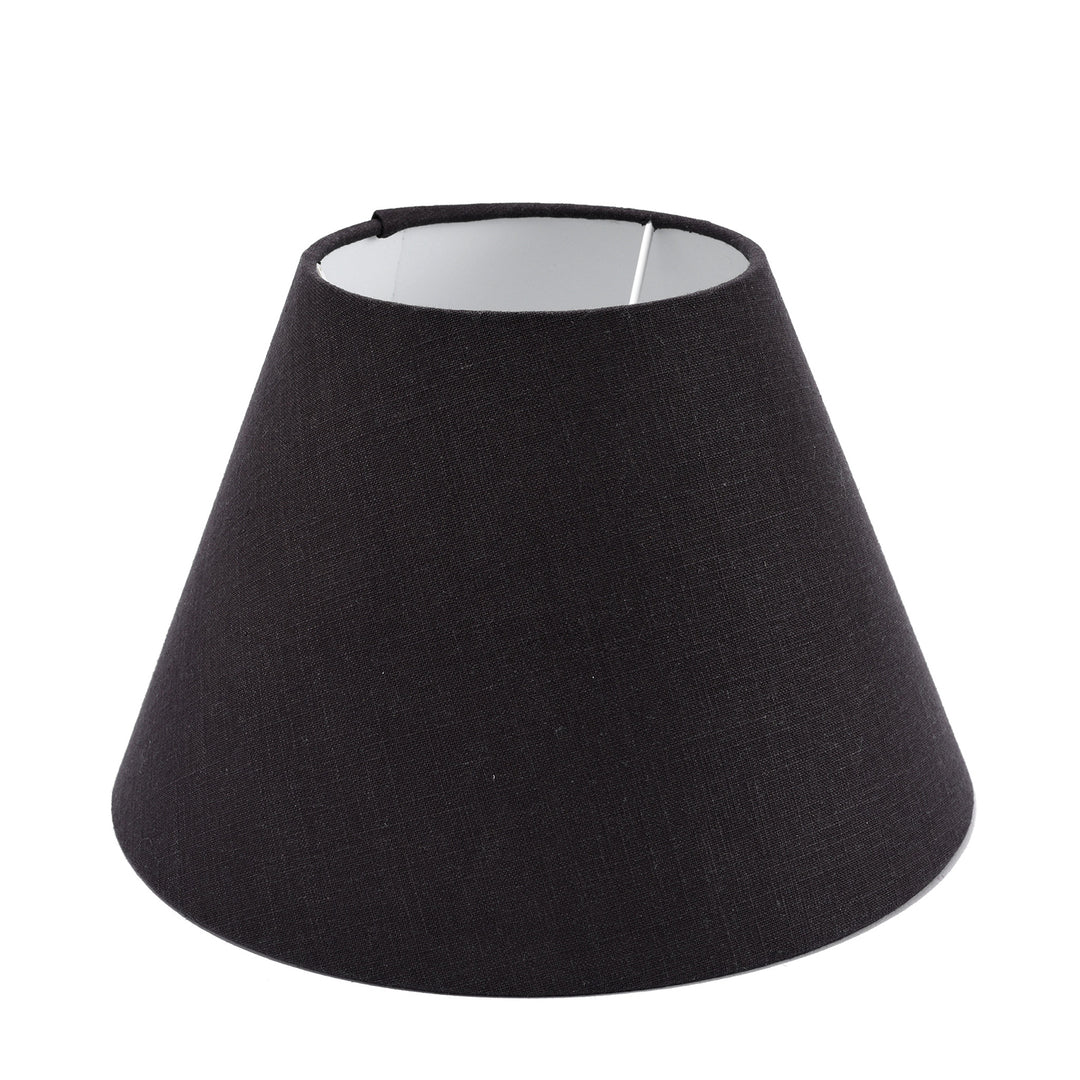 Small Handmade Empire Lampshade Black Cotton | Indigo Antiques