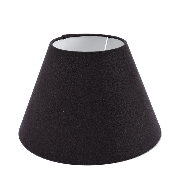 Small Handmade Empire Lampshade Black Cotton | Indigo Antiques