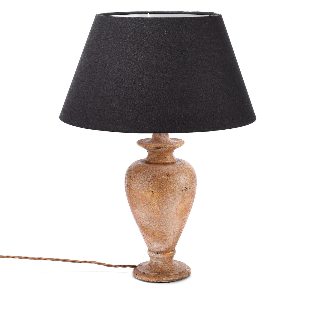 Large Handmade Empire Lampshade Black Cotton | Indigo Antiques