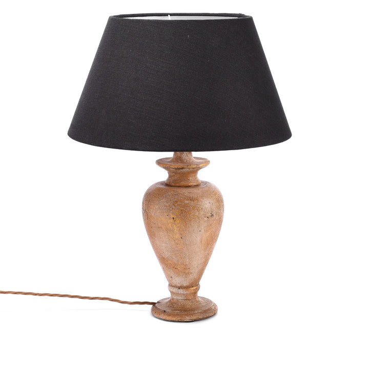 Large Handmade Empire Lampshade Black Cotton | Indigo Antiques