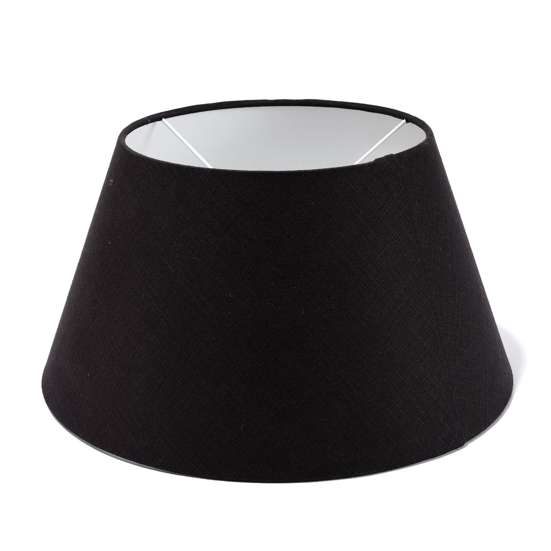 Large Handmade Empire Lampshade Black Cotton | Indigo Antiques