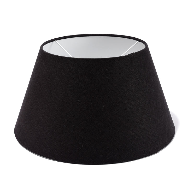 Large Handmade Empire Lampshade Black Cotton | Indigo Antiques