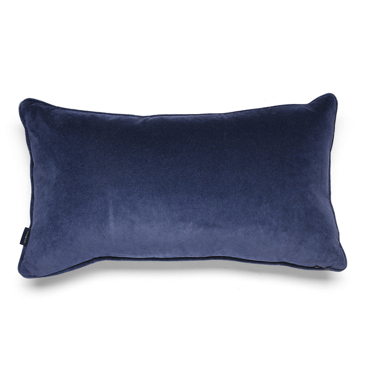 Back of Dark Indigo Itajime Long Cushion With Pad | Indigo Antiques