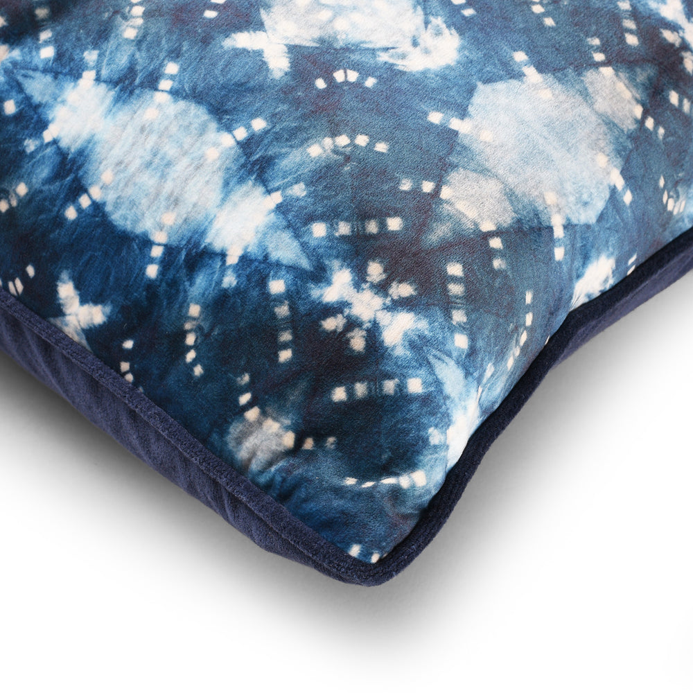 Corner Detail From Indigo Itajime Row Cushion by Tatie Lou | Indigo Antiques