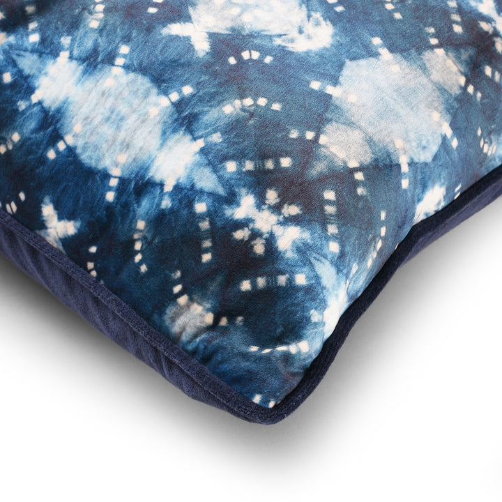 Corner Detail From Indigo Itajime Row Cushion by Tatie Lou | Indigo Antiques