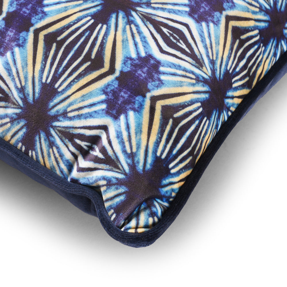 Corner Detail From Indigo Itajime Cross Cushion by Tatie Lou | Indigo Antiques