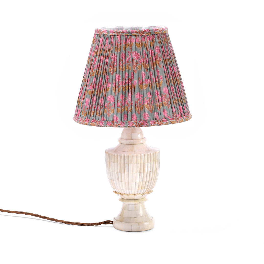 Small Samarkand Pink & Ochre Lampshade | Indigo Antiques
