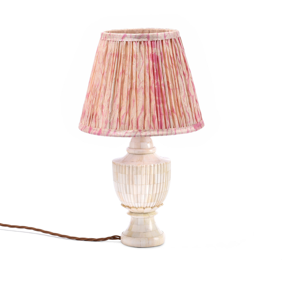 Small Samarkand Pink Shibori Silk Lampshade | Indigo Antiques 